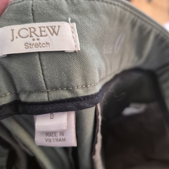J.CREW Frankie Stretch Chino Pants Size 0 Olive Green Slim - Picture 14 of 14
